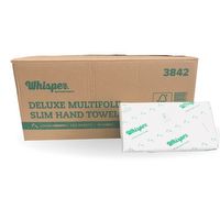 3842 | Whisper Deluxe Multifold Slim Hand Towel 1ply / 4000 sheets