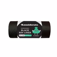 BK36 | 36L Kitchen Black Bin Liner Degradable 570 x 690mm / 20 rolls x 50 bags