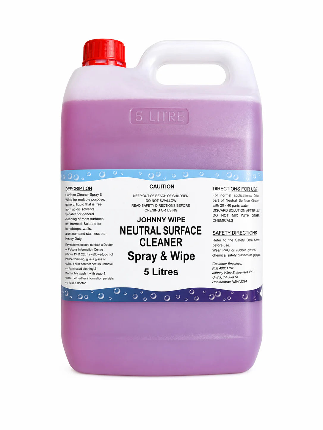 Johnny Wipe Neutral Surface Cleaner 5 litre