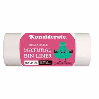 N8225 | 82L Heavy Duty Natural Degradable Bin Liner / Ctn 200